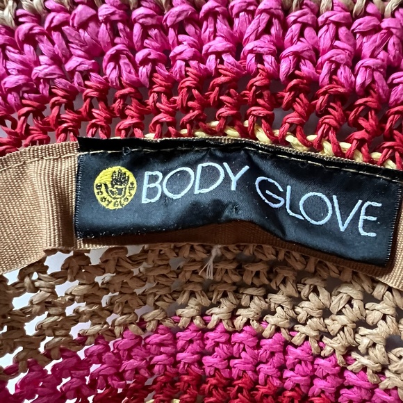 Body Glove Bucket Hat Crochet Pink Yellow One Size Beach Sun Striped - Picture 7 of 7